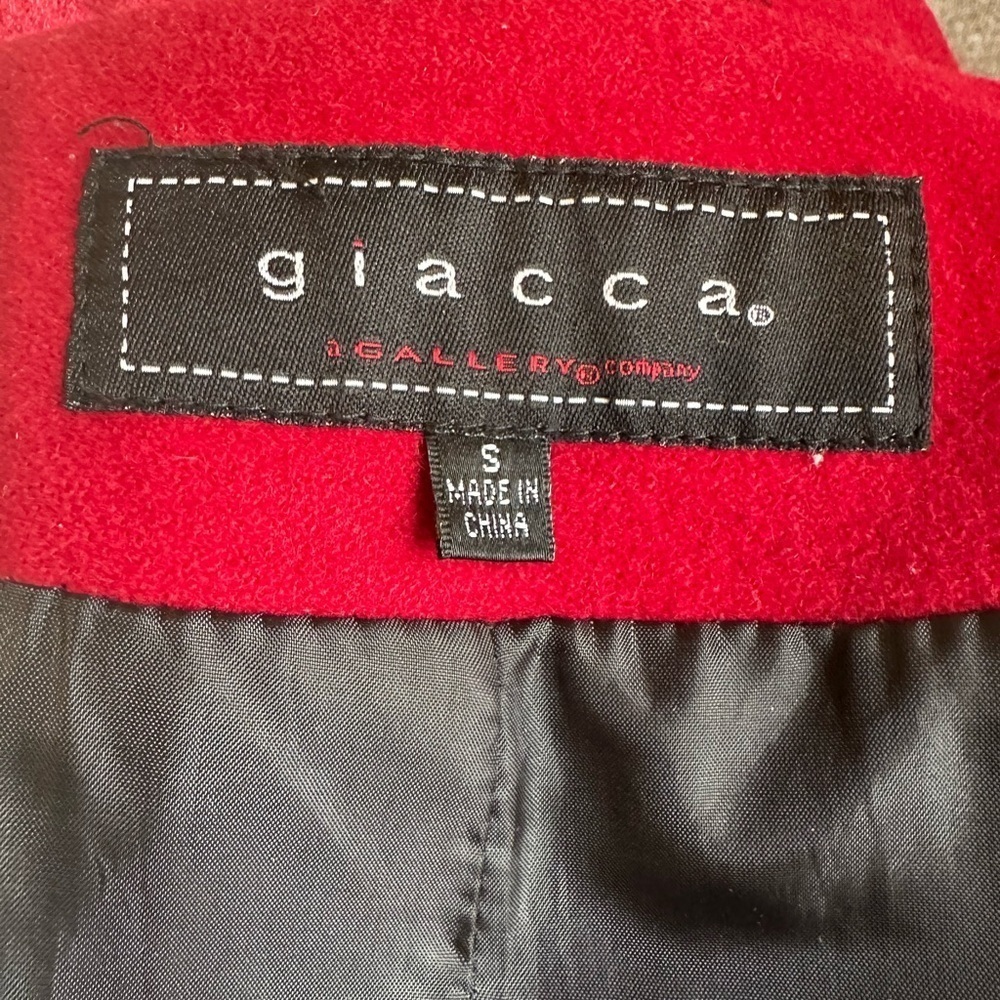 Giacca Red Pea Coat‎ Double-Breasted Wide Lapel - Picture 6 of 6